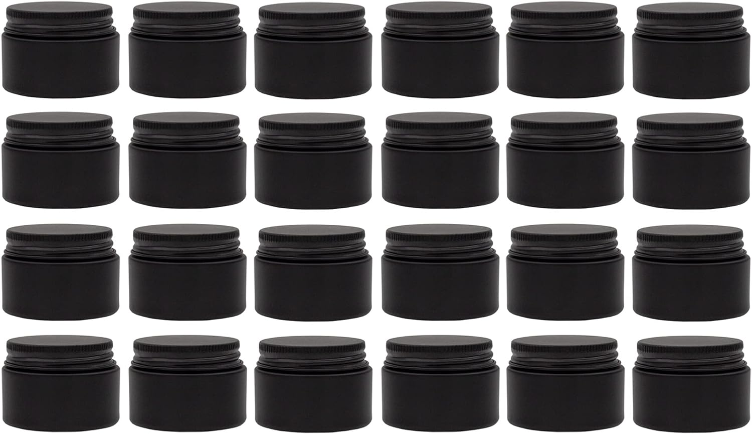 251104012819127_1 Darware 15-Milliliter Glass Balm Jars (24-Pack, Black), 1/2 oz Tiny Cosmetic Jars with Lined Black Metal Lids - Image 1